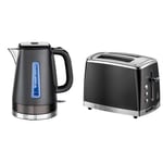 Russell Hobbs Matte Black Kettle & 2 Slice Toaster