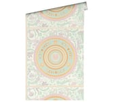 Versace Wallpaper Papier peint floral de luxe 387052 Couleurs menthe, or, rose, blanc, vert, vignes 10,05 x 0,70 m, fabriqué en Allemagne