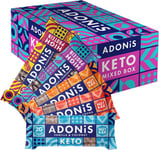 Adonis Keto Bars Mixed Box 20 Bars | All 5 Flavours of High Protein Bars & Nut |