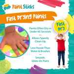 Paint Pop Paint Sticks For Kids - 20 Pack Assorted Colours & Fun Storage Tub -