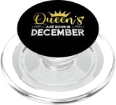 Queens Are Born In December Fête d'anniversaire Reine Fille PopSockets PopGrip pour MagSafe