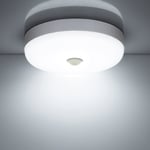 LED-taklampa med rörelsesensor 18W 1500LM 6500K Kall vit IP56 Vattentät rund LED-taklampa för utomhus inomhus trappa badrum garage