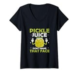 Womens Pickle Juice Don’t Make That Face Fitness Vegan Cucumber V-Neck T-Shirt