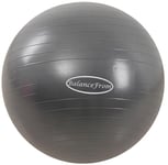 BalanceFrom Ballon d'exercice Anti-éclatement et antidérapant pour Yoga, Fitness, Accouchement avec Pompe Rapide, capacité de 0,9 kg (58-65 cm, L, Gris)