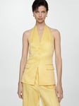 Mango Limone Halter Waistcoat, Yellow