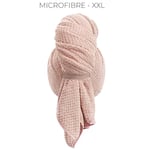 COSMETIC CLUB, SC0643, Serviette Microfibre Cheveux XXL Rose, Ultra-absorbante, Douce, et Pratique avec Bouton de Fermeture, Idéale pour Cheveux Longs, Entretien Facile, Lavable en Machine