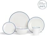 20 Piece White Farmhouse Dinner Set