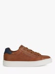 Geox Kids' Nashik Leather Low-Cut Trainers, Cognac/Navy