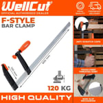 WellCut Heavy Duty F Clamp Bar Clamps 120 X 600MM Quick Slide Wood Clamp