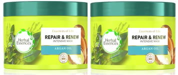 2x Herbal Essences Bio Renew REPAIR & RENEW ARGAN OIL Intensive Hair Mask 450ml