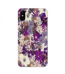 Coque Iphone X Fleur pensee violet noir tropical