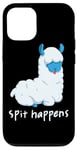 Coque pour iPhone 12/12 Pro Spitting Lama Happens Spit Alpaga amusant Jeu de mots