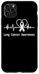 Coque pour iPhone 11 Pro Max Ruban blanc pour sensibilisation au cancer du poumon