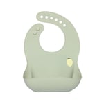 LÄSSIG Baby Bavoir en silicone Bavoir pour petits enfants avec bac de récupération lavable au lave-vaisselle/Happy Fruits Lemon