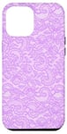 Coque pour iPhone 12 Pro Max Vintage Mauve Dentelle Fleurs