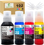 Encre 102 noire compatible avec Epson 102 Multipack pour ET-2700 ET-2750 ET-2751 ET-2756 ET-2850 ET-2851 ET-2856 ET-3700 ET-3750 ET-3850 ET-4750 ET-48. 50 ET-4856