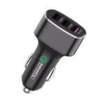 LCC® AUKEY 4 Port USB cigarettändare Billaddare, Quick Charge 2.0 * 1 &amp; AiPower Technology * 3 för (svart)