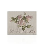 Declea Home Decor CN012SS21 Tableau sur toile avec fleurs la Vie Est Belle Impression Image moderne murale, tableau moderne floral, prêt à être accroché avec cadre en bois, multicolore, 80 x 60 cm