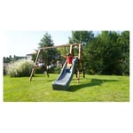 Portique balançoire avec toboggan - Bois - H2,24 m - TREFLE   