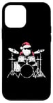 Coque pour iPhone 12 mini Ensemble de batterie Père Noël – Batteur vintage pour amoureux de Noël