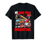 My Crane Truck Is My Valentine Driver Team Gnome Cute Hearts T-Shirt