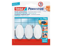 Tesa Powerstrips Självhäftande Krok Liten Vit 3St (57533)