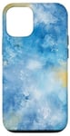 Coque pour iPhone 12/12 Pro Design aquarelle bleu et jaune