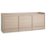 Meuble TV Moscú avec 3 Portes, Couleur Chêne, 139 cm (Largeur) 40 cm (Profondeur) 54 cm (Hauteur)