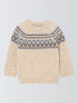 John Lewis Baby Fair Isle Wool Blend Jumper, Natural