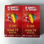 2x BASF EMTEC E180 VHS Recordable Chrome Video Cassette Tapes 180 Minutes - NEW