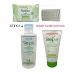 Simple Facial set of 4 Micellar cleansing Water,Cleansing Wipes&Facial Wash+Soap