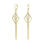 ALEXCRAFT Boucles d'Oreilles Longues en Argent 925, Boucles d'Oreilles Pendantes Femme avec Pompons Zircons, Forme de Feuille, Or 14 Carats, Hypoallergéniques, pour Mariage, Banquet, Cadeaux Bijoux