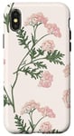 Coque pour iPhone X/XS Rose pastel Fleurs sauvages Fleurs sauvages Vintage Botanique