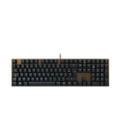 CHERRY KC 200 MX, Mechanical Office Keyboard with Anodised Metal Plate, French Layout (AZERTY), Wired, MX2A SILENT RED Switches, Bronze/Black