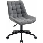 Chaise de bureau talia, fauteuil pivotant sans accoudoirs, siège à roulettes réglables en hauteur, revêtement en tissu gris - Gris