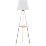 Licht-erlebnisse - Lampadaire d'intérieur vaio trépied en bois blanc au design moderne en style scandinave E27 H:148 cm - Bois, blanc