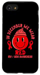 iPhone SE (2020) / 7 / 8 In December We Wear Red Ribbon Happy Face HIV AIDS Awareness Case