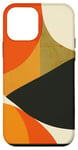 Coque pour iPhone 12 mini Orange Abstrait Terreux Moyen Siècle Motif Moderne