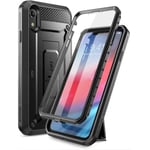 fodral Unicorn Beetle Pro Series fodral designad för iPhone XR, med inbyggt skärmskydd Helkropp robust hölsterfodral Svart