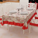 PETTI Artigiani Italiani - Nappe de Table en Plastique avec Volants, Nappe de Table en Coton Lidia Rouge, 140 x 180 cm, 100% fabriquée en Italie