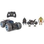 BATMAN DC Comics, Stunt Force Batmobile, Indoor Remote-Control Car, Action Figure & DC Comics, Transforming Batcycle Battle Pack with Exclusive 10-cm Killer Croc Action Figure