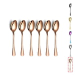 Rose Gold Coffee Spoon,Kyraton 4.95" Stainless Steel Coffee Spoon 6 Pieces,Titanium Plated Rose Gold Soup Spoon，Dessert Spoon,ice Cream Spoon, Teaspoon,Spoon Cutlery 6 Pieces