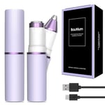 Face Hair Remover for Women, Bautrium 2-in-1 Lady Face Shaver & Eyebrow Trimmer, Mini Face Epilator Remover with USB-C Cable/Storage Bag, Lavender