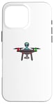 Coque pour iPhone 16 Pro Max Design drôle de pilote de drone extraterrestre OVNI.