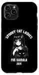 Coque pour iPhone 11 Pro Chat effrayant pour Kamala Harris Tim Walz 2024 Crazy Cat