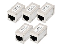 Digitus - Kopplingsdon För Nätverk - Rj-45 (Hona) Till Rj-45 (Hona) - Skärmad - Cat 6A - Modular, Stiftkoppling: 1:1 (Paket Om 5)