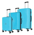 travelite Set de valises rigides 3 pièces, 4 roulettes, ORBITA, trolleys avec Coque incassable et Division intérieure Pratique, Serrure TSA, Tailles de valises L/M/S