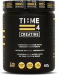 Time 4 Creatine Powder 600G - 120 X 5G Servings - Micronised Creatine Monohydrat