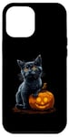 Coque pour iPhone 15 Plus Chat noir Costume d'Halloween Citrouille Pour Femme