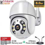 BESDER 8MP PTZ Wireless Camera Outdoor WIFI IP CCTV Security Smart Calving 32GB